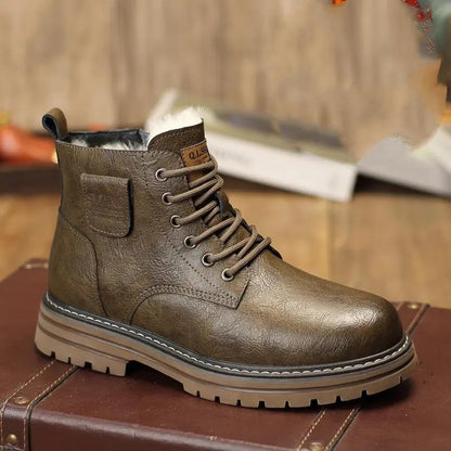 Men's Winter Padded Leather Boots