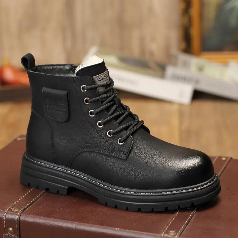 Men's Winter Padded Leather Boots