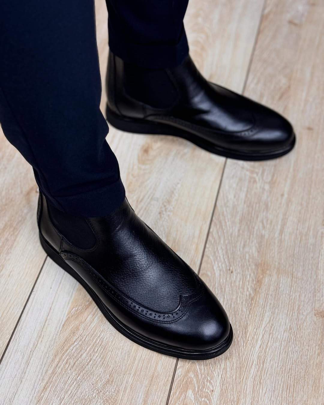 Black Handmade Italian Leather Boots