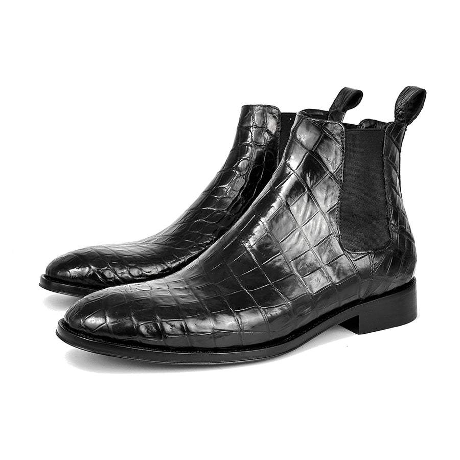 Diamond Pattern Design Men's Leather Shoes