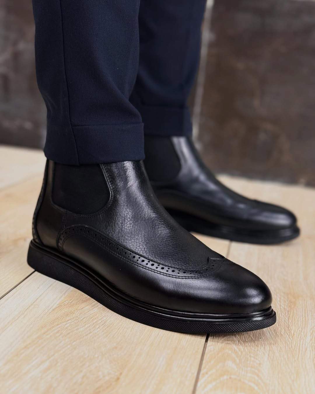 Black Handmade Italian Leather Boots