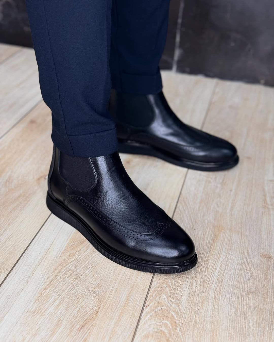 Black Handmade Italian Leather Boots