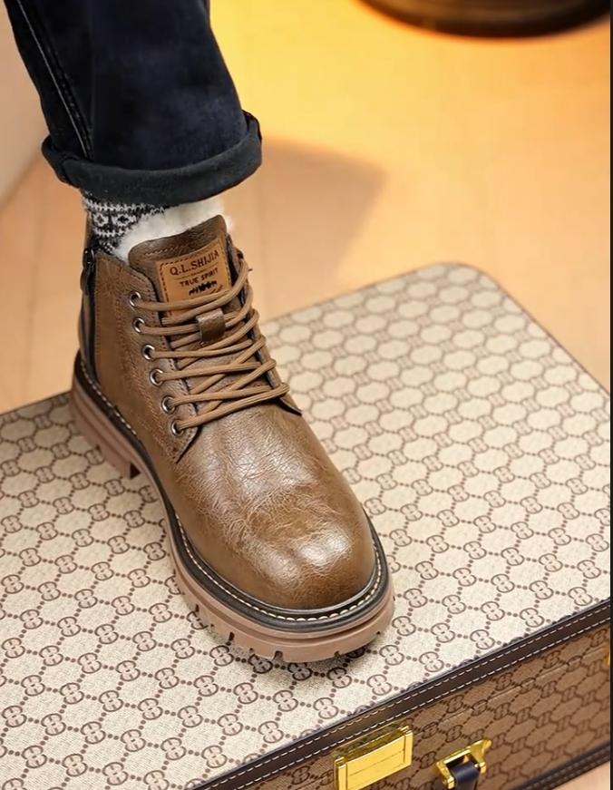 Autumn & Winter Padded Men's Leather Boots