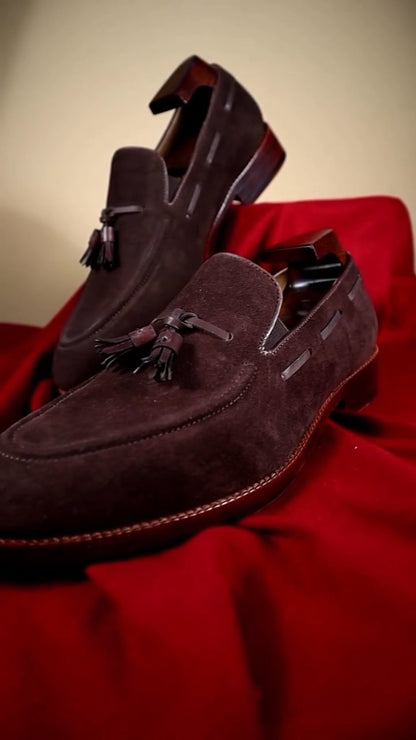 Men's Red Velvet Dress Shoes