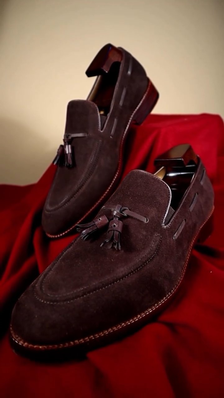 Men's Red Velvet Dress Shoes