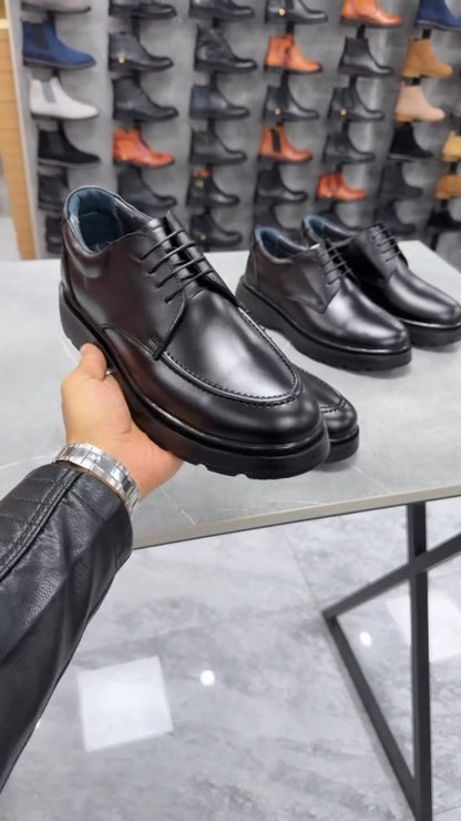 Lace up Inner Height Increase Men's Leather Shoes