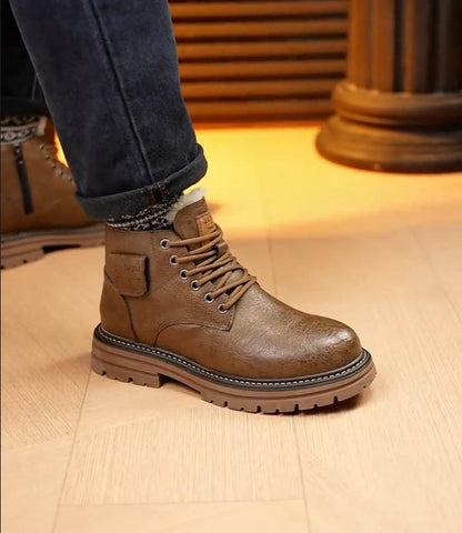 Autumn & Winter Padded Men's Leather Boots