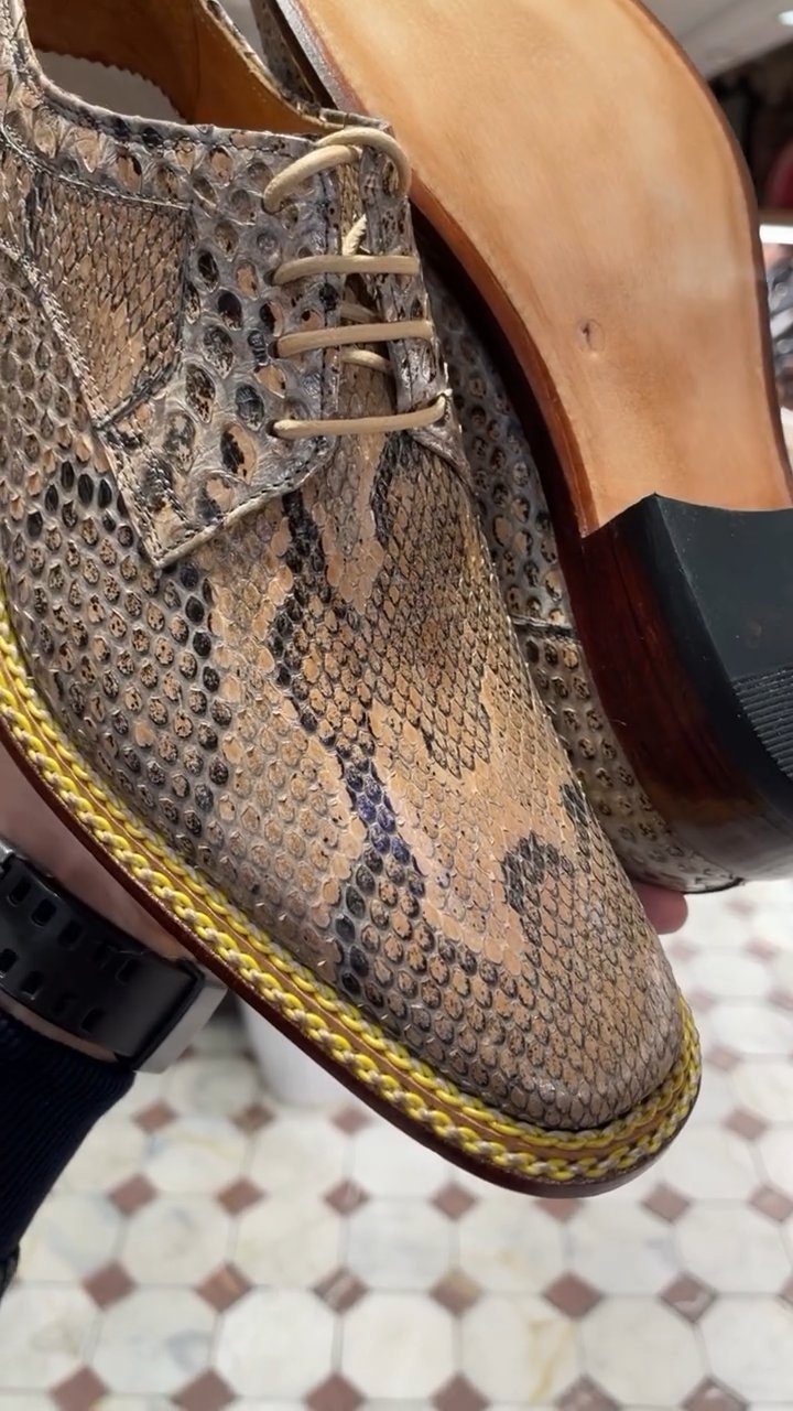 Unique Snakeskin Pattern Men's Shoes