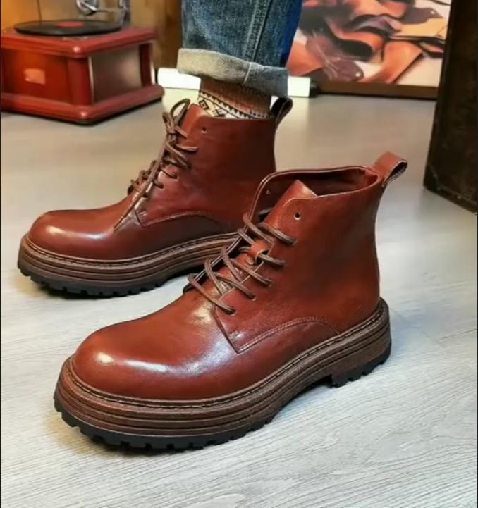 Men's Lace Up Martin Leather Boots